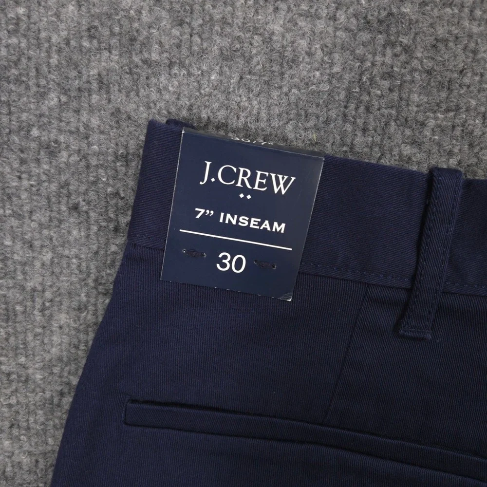 J Crew Flex Chino Shorts Mens 30 Navy Blue Stretch Twill 7